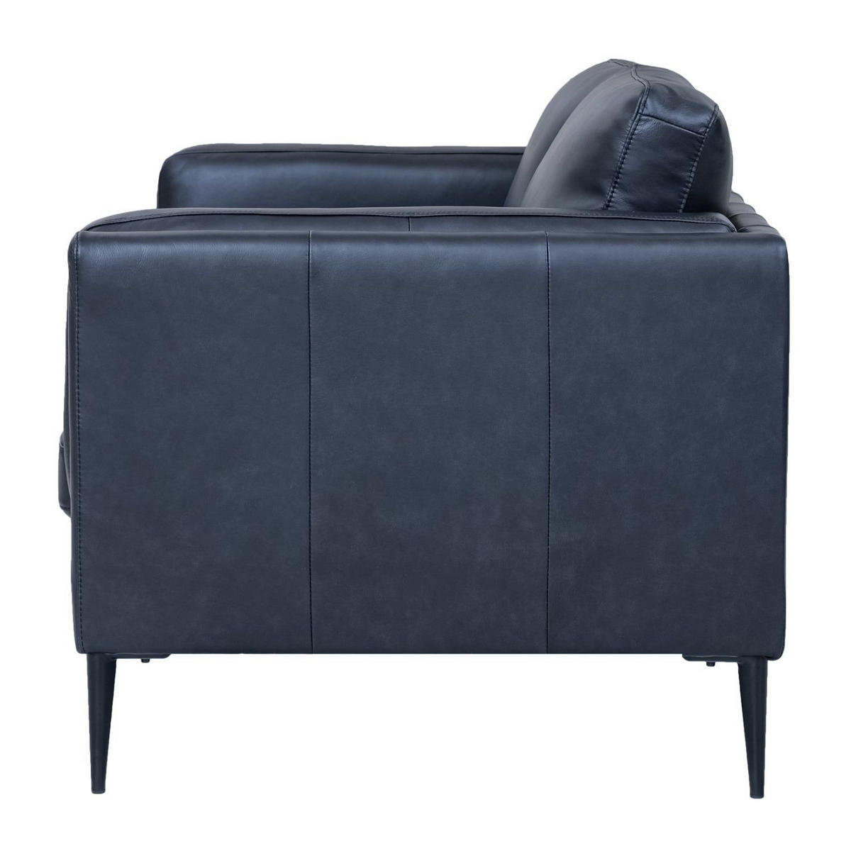 ZWEISITZER-SOFA Echtleder Schwarz - Schwarz, Leder/Metall (157/83/88cm) - Furnhouse