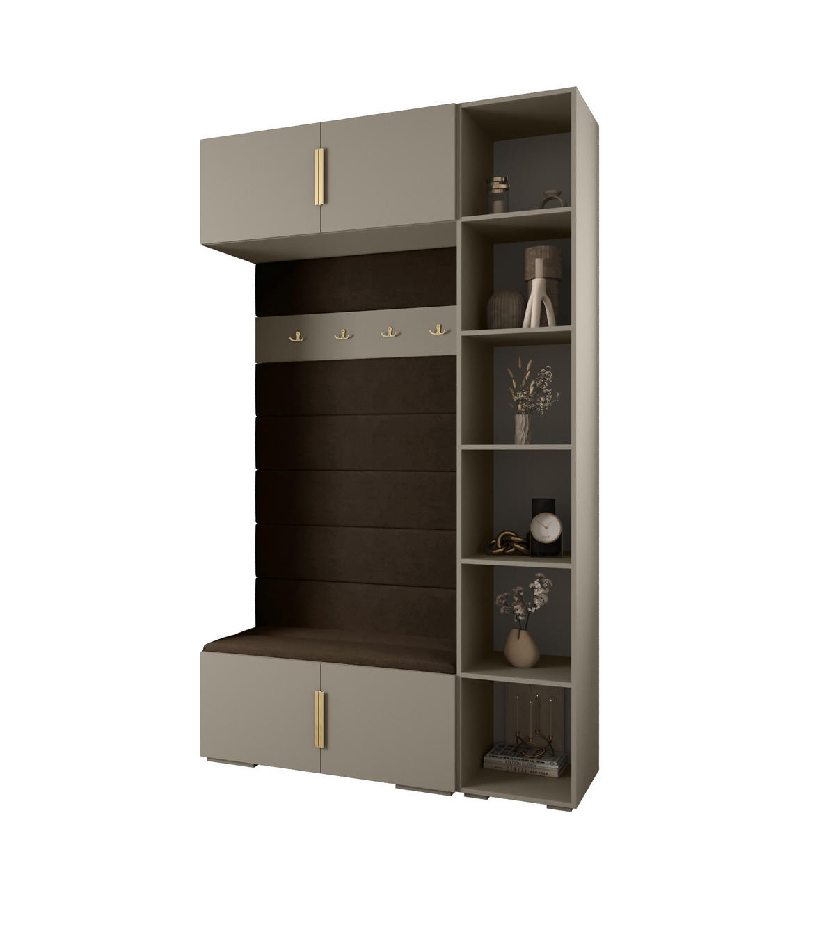 GARDEROBEN-SET 236,7/140/47 - Kaschmir/Goldfarben, Holz/Kunststoff (140/236.7/47cm) - Abiks Möbel