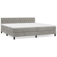 BOXSPRINGBETT MIT MATRATZE HELLGRAU 200X200 CM SAMT - Hellgrau, Holz/Textil (200/200cm) - vidaXL