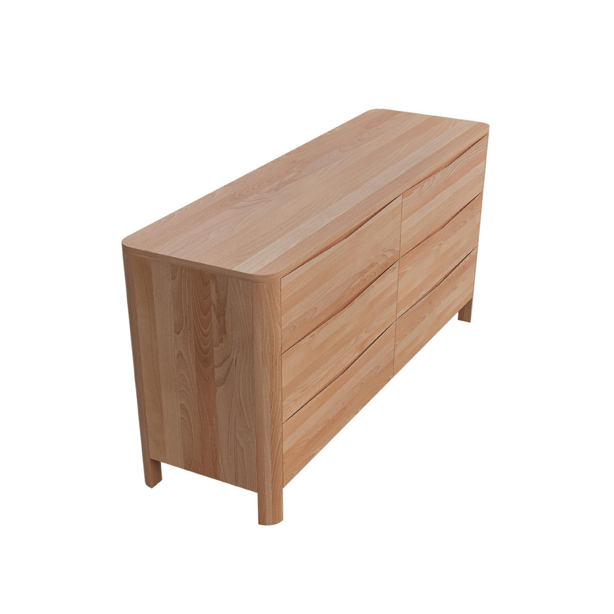 HOLZKOMMODE Modena Low 150, Naturfarben - Buchefarben, Holz/Buchenholz (150.5/91.5/45cm) - Visby