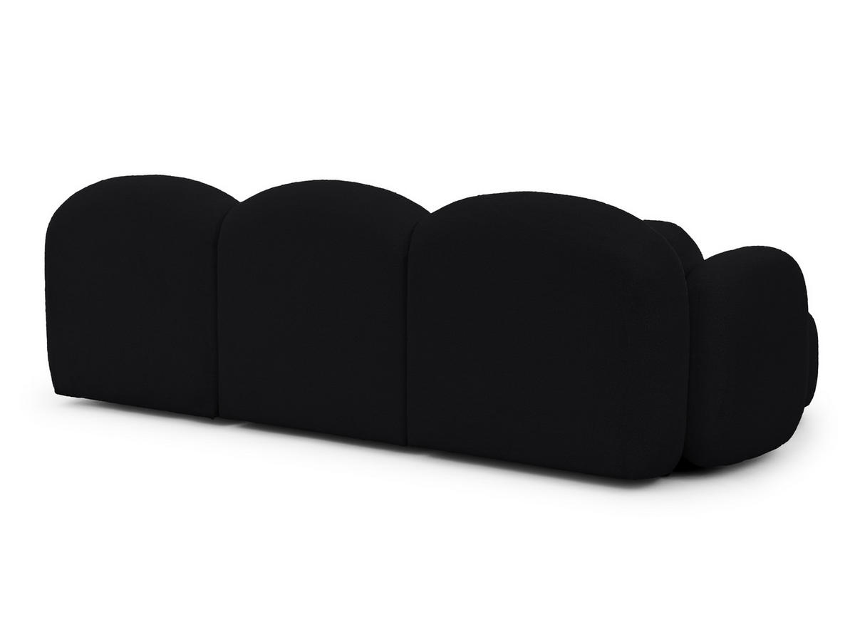 WOHNLANDSCHAFT Nuvola mit abgerundetem Design Schwarz Bouclé-Stoff - Schwarz, Holz/Kunststoff (268/80/146cm) - S-Style Möbel