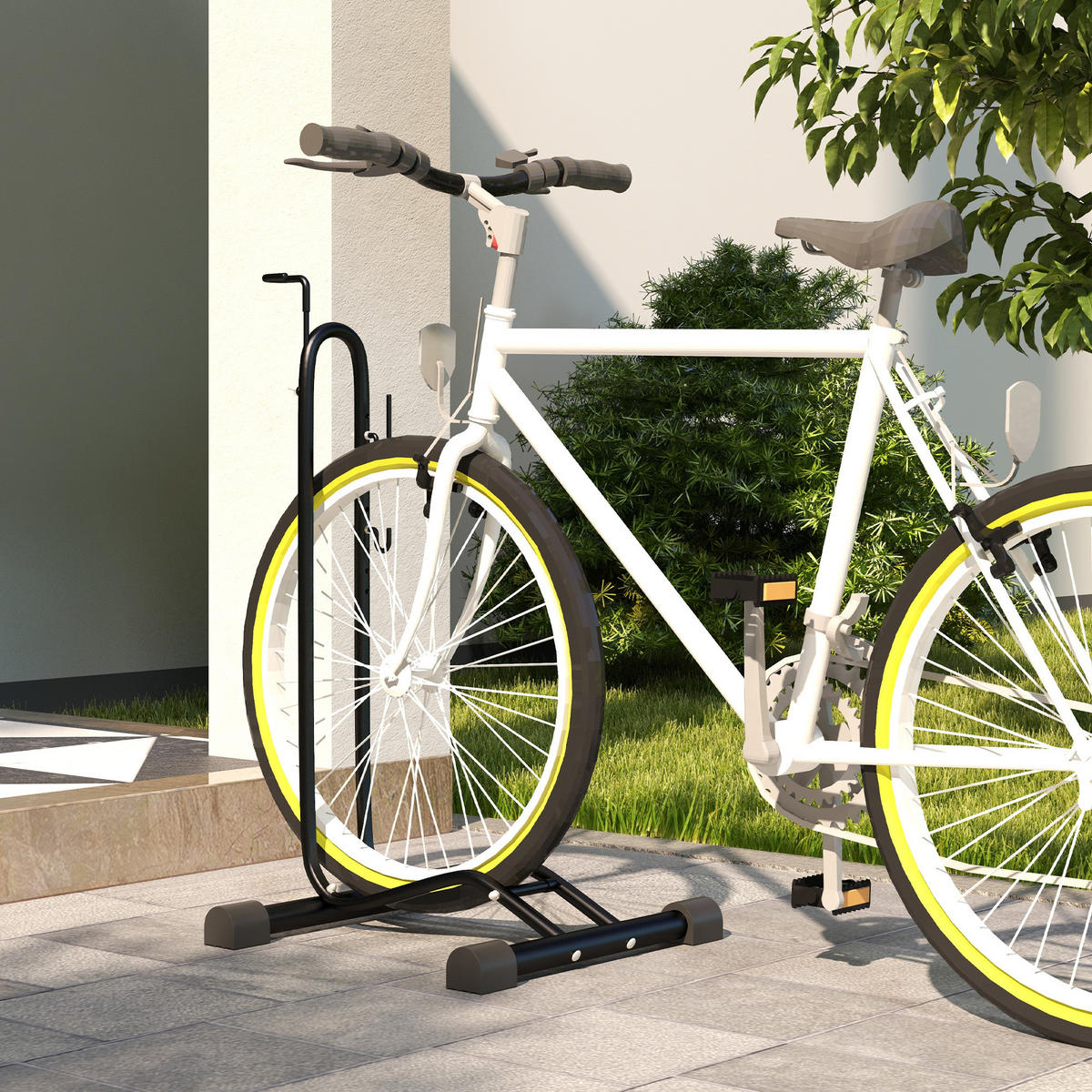 FAHRRADSTÄNDER vertikal und horizontaler Radständer für 700c Fahrräder - Schwarz, Metall (44/118/45cm)