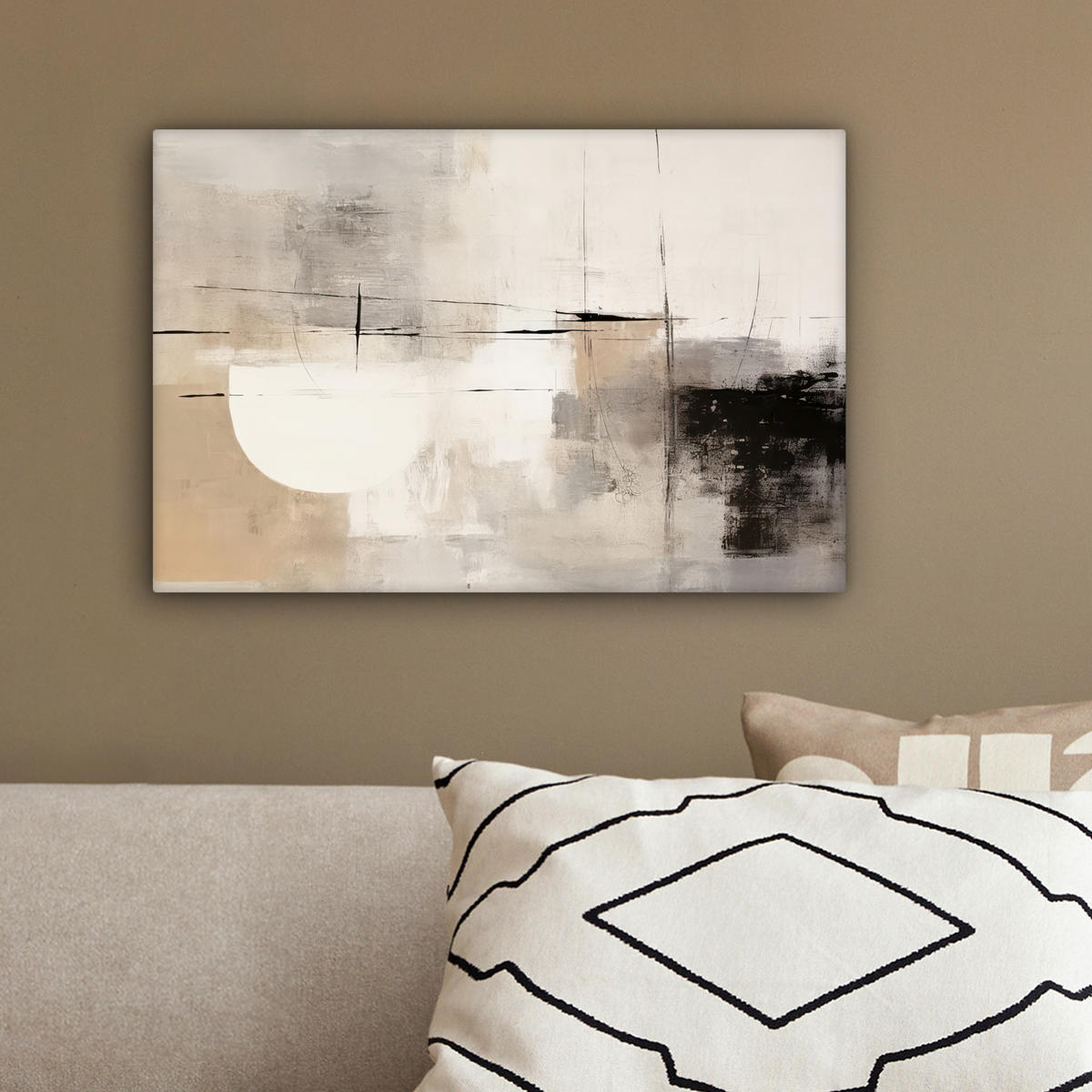 LEINWANDBILD Abstrakt - Kunst - Grau 30x20 cm - Hellgrau, Textil (30/20cm) - MuchoWow
