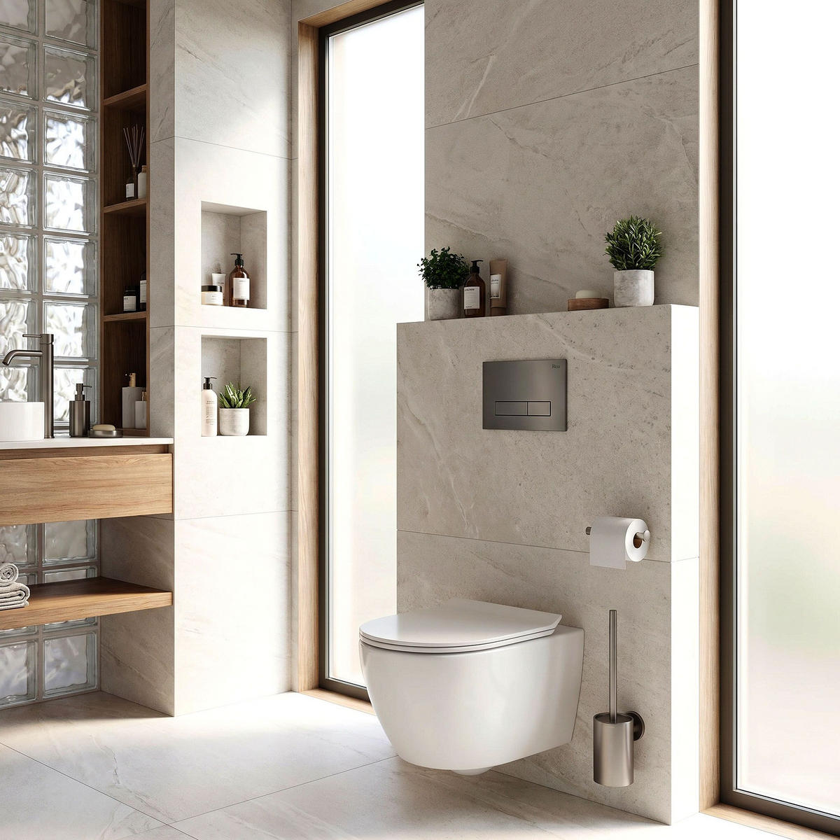 DRÜCKPLATTE Rea Hd K011a-q Und Slim 024n Titan - Titanfarben, Kunststoff (24.5/16/3.5cm) - REA