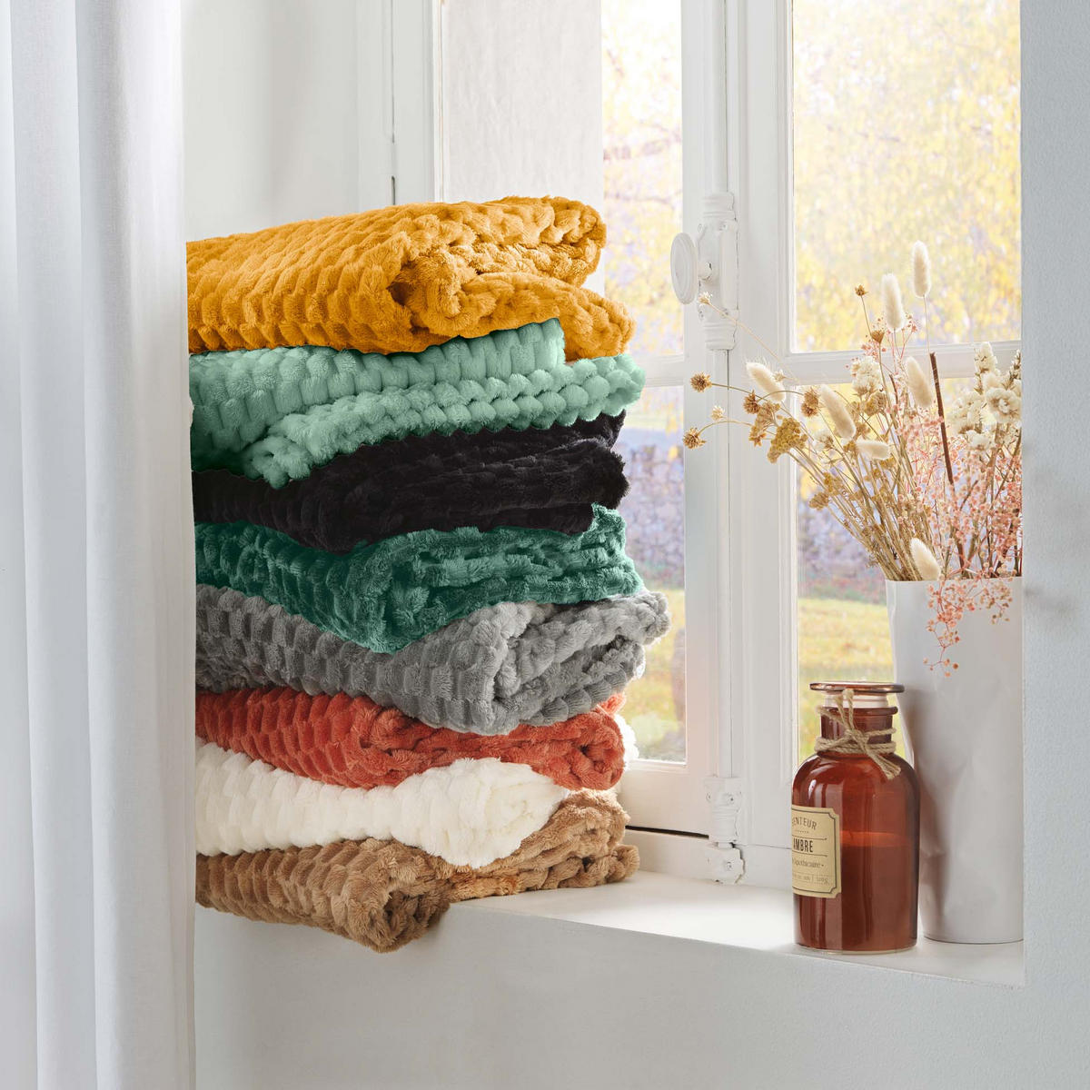 TAGESDECKE aus Flanell Frosty 150/125/0,5 cm - Grün, Textil (125/150cm) - Douceur d´intérieur
