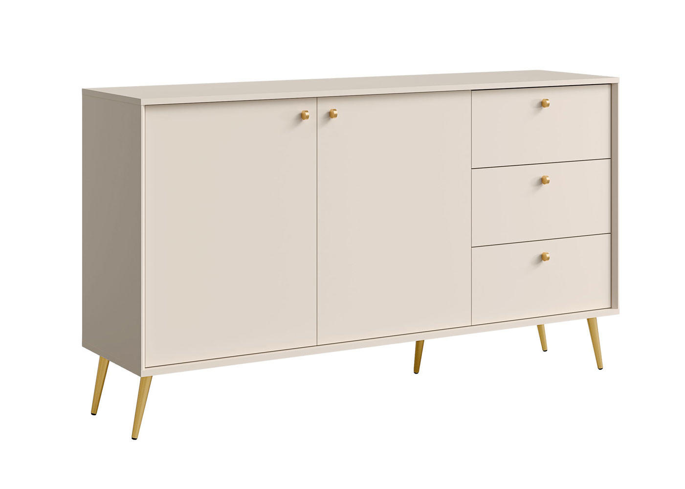 SIDEBOARD Rose sandbeige 156 / 40,5 / 89cm - Beige/Goldfarben, Holzwerkstoff/Metall (156/89/41cm) - Feldmann-Wohnen