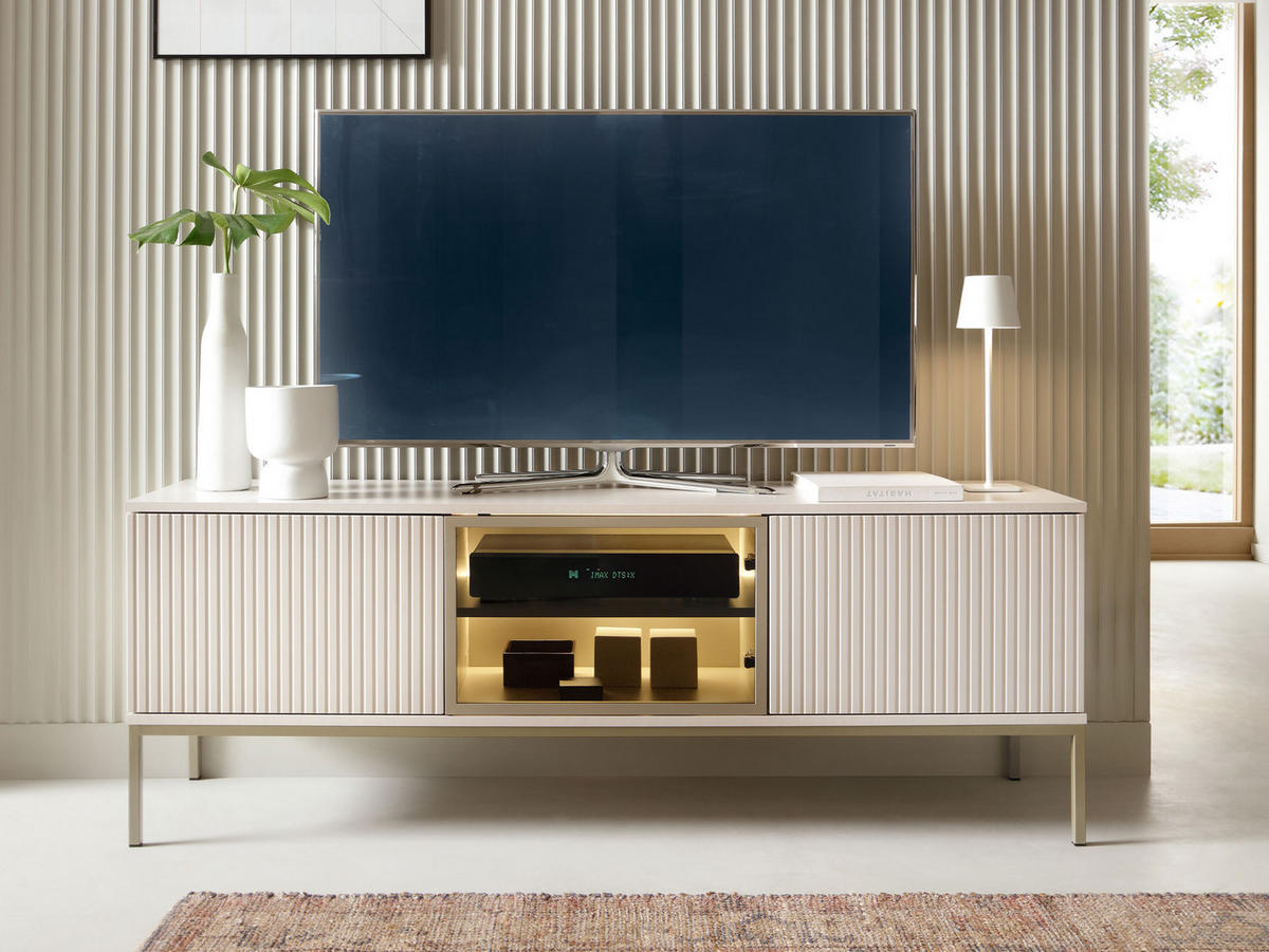 TV-LOWBOARD Sento RTV154 - Kaschmir, Holzwerkstoff/Metall (154/56/39cm) - MIRJAN24
