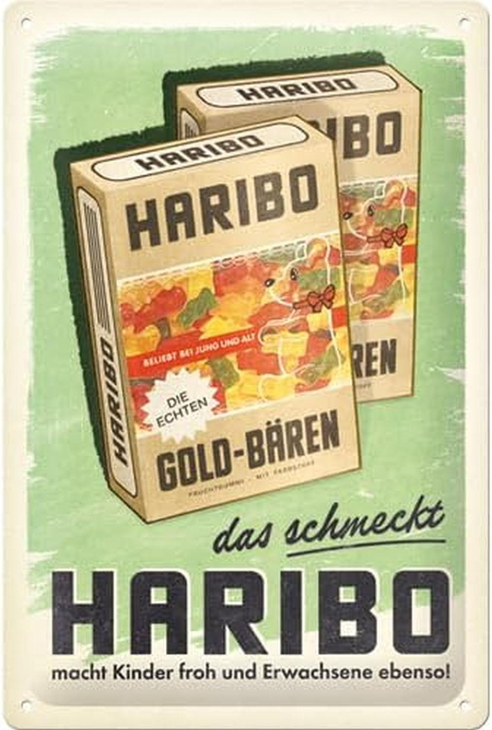BLECHSCHILD 20/30 cm HARIBO Packung ... das schmeckt - Multicolor, Metall (20/30/0.2cm) - Nostalgic-Art