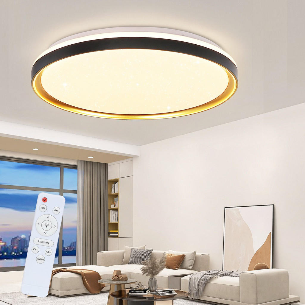 Thumbnail - Nettlife Led-Deckenleuchte, Schwarz, Metall, 40x6x40 cm, Lampen & Leuchten, Innenbeleuchtung, Deckenleuchten