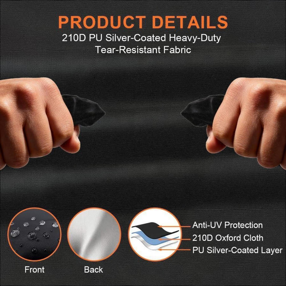 POOLABDECKUNG rund 310 cm wasserdicht UV-beständig - Schwarz, Textil (310/310cm)