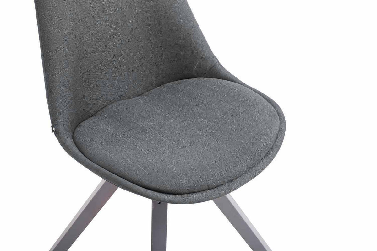 STUHL Stoff dunkelgrau - Dunkelgrau/Grau, Holz/Textil (48/84/56cm) - CLP