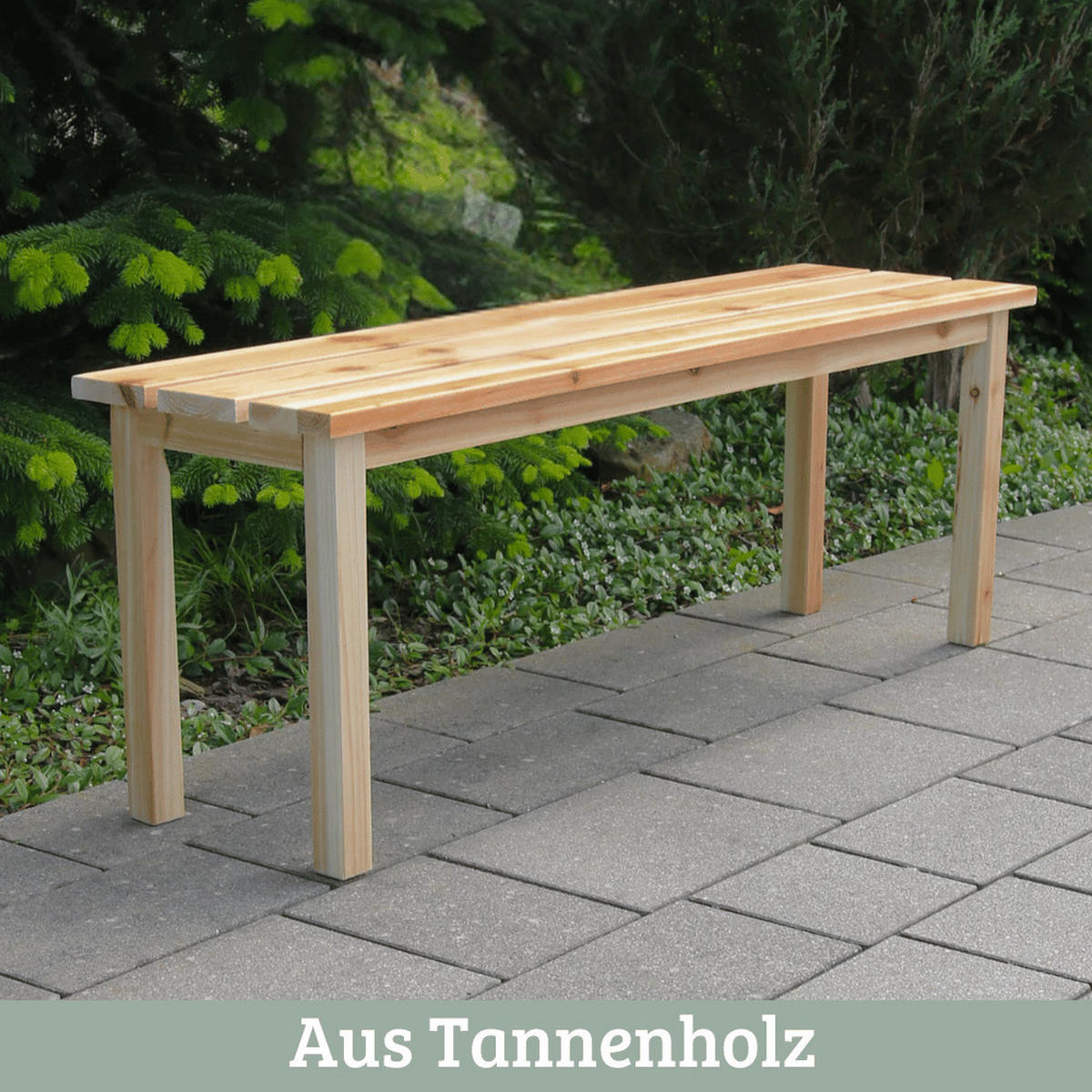 GARTENBANK wetterfest Holz LYDIA 3 Sitzer Natur - Braun, Holz (118/43.5/33cm) - DELUKE