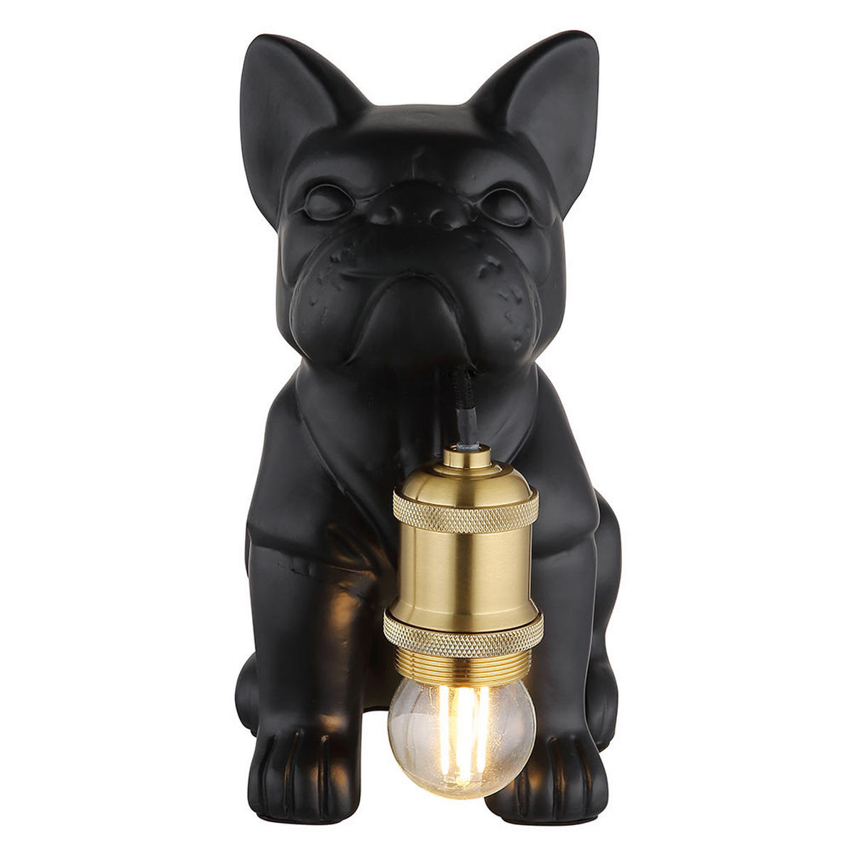 TISCHLEUCHTE Keramik Metall Schwarz Hundedesign - Schwarz, Metall (19.5/12.5/24cm) - Globo Lighting