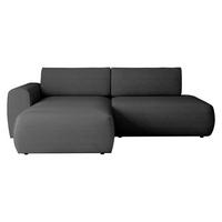 ECKSOFA Mila - Dunkelgrau/Schwarz, Holzwerkstoff/Kunststoff (256/164cm) - MIRJAN24