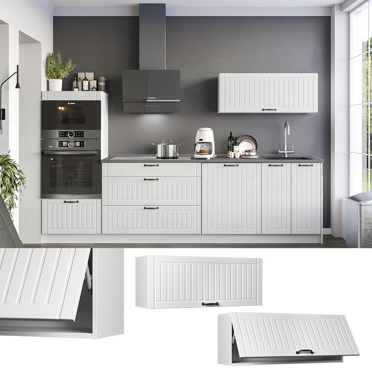 NÁSTENNÁ SKRINKA Fame-Line, Biely vidiecky dom/biely, 100 cm - biela, kompozitné drevo (100/40/34.1cm) - Vicco