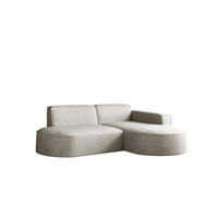 ECKSOFA Modena Modern Und Komfort Velours Stoff Salvador Rechts Hellgrau - Hellgrau, Holz/Textil (236/165cm) - Kaiser Möbel