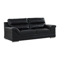 LEDERSOFA 3-Sitzer - Büffelleder - Schwarz - MONIKA - Schwarz, Leder (235/100/103cm) - Vente-Unique