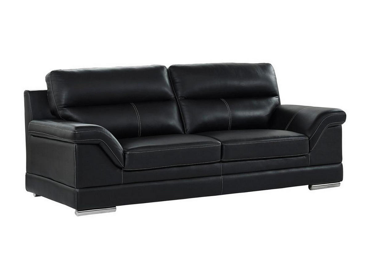LEDERSOFA 3-Sitzer - Büffelleder - Schwarz - MONIKA - Schwarz, Leder (235/100/103cm) - Vente-Unique