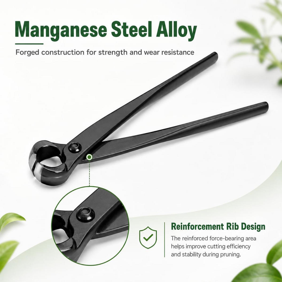 ZANGE – 210 mm – für präzise Schnittarbeiten, geeignet zum Beschneiden kleiner Äste. - Schwarz, Metall (21/1/1cm) - DCA