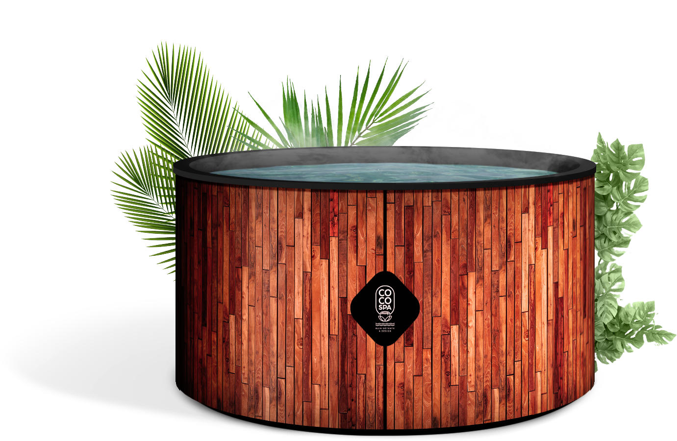 WHIRLPOOL Aufblasbar Exotik 150 cm Durchmesser 800 Liter Motor 2240 W Für bis zu 4 Personen - Rotbraun, Kunststoff (150/70/70cm) - COCO SPA