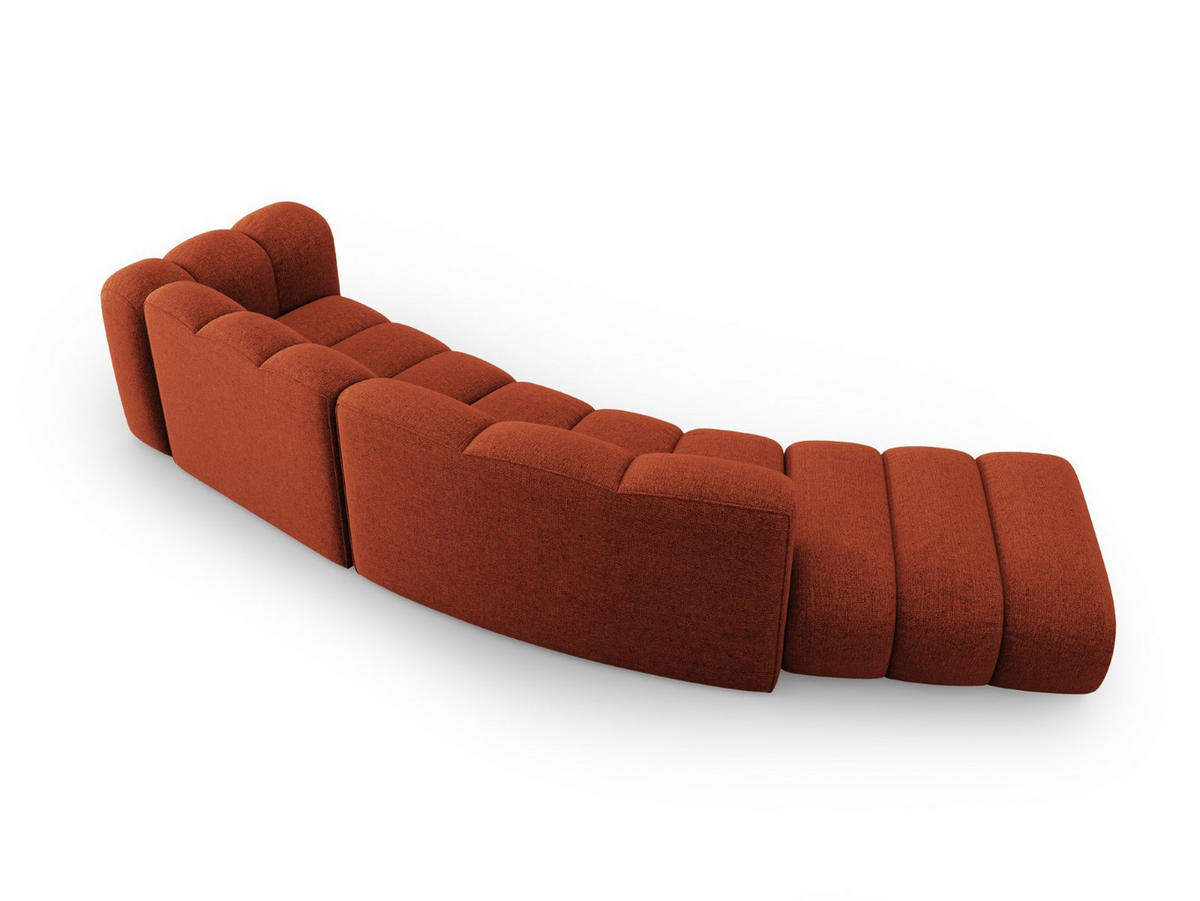 SOFA modular links Lupine aus Chenille-Stoff terrakotta 5 Sitzplätze - Terra cotta, Textil (166/70/335cm) - Micadoni