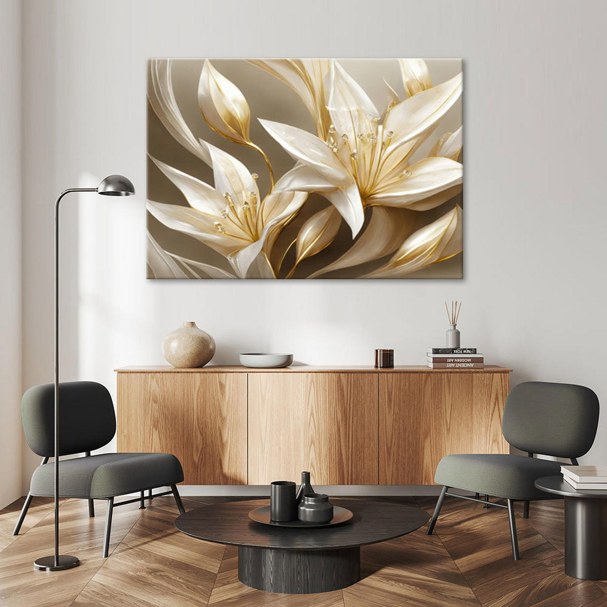 KUNSTDRUCK Gold 60/40 cm - Goldfarben, Textil (60/40cm) - KUNSTLOFT