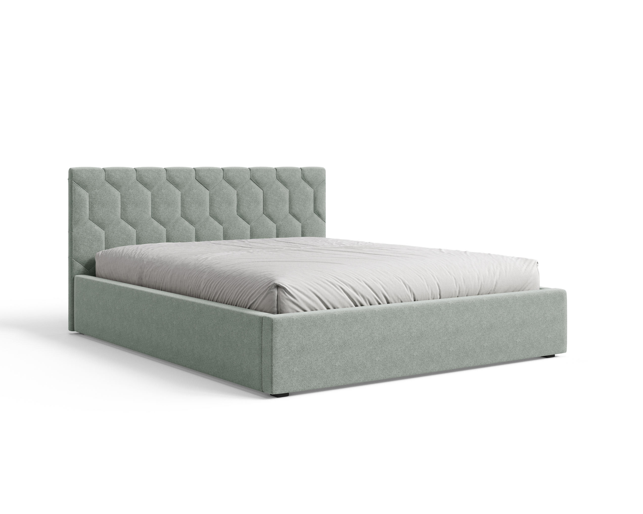 POLSTERBETT 02 160 x 200 cm – Casa – Bett mit Federmechanismus und Stauraum - Grün, Holz (160/200cm) - ROYAL24_MARKT