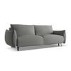 3-SITZER SOFA mit Schlaffunktion Chenille Stoff Grau - Schieferfarben/Schwarz, Textil/Metall (230/86/105cm) - Makamii