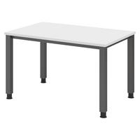 SCHREIBTISCH Serie-Q Gestell: Graphit 80/120/74 cm in Weiß - Weiß, Holzwerkstoff (80/120/74cm) - bümö