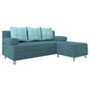 SCHLAFSOFA Dover mit Polsterhocker - Türkis/Chromfarben, Holz/Kunststoff (192/80cm) - MIRJAN24
