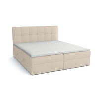 BOXBETT Doppelbett Corino Beige 140x200 cm - Beige, Naturmaterialien (200/144/103cm)