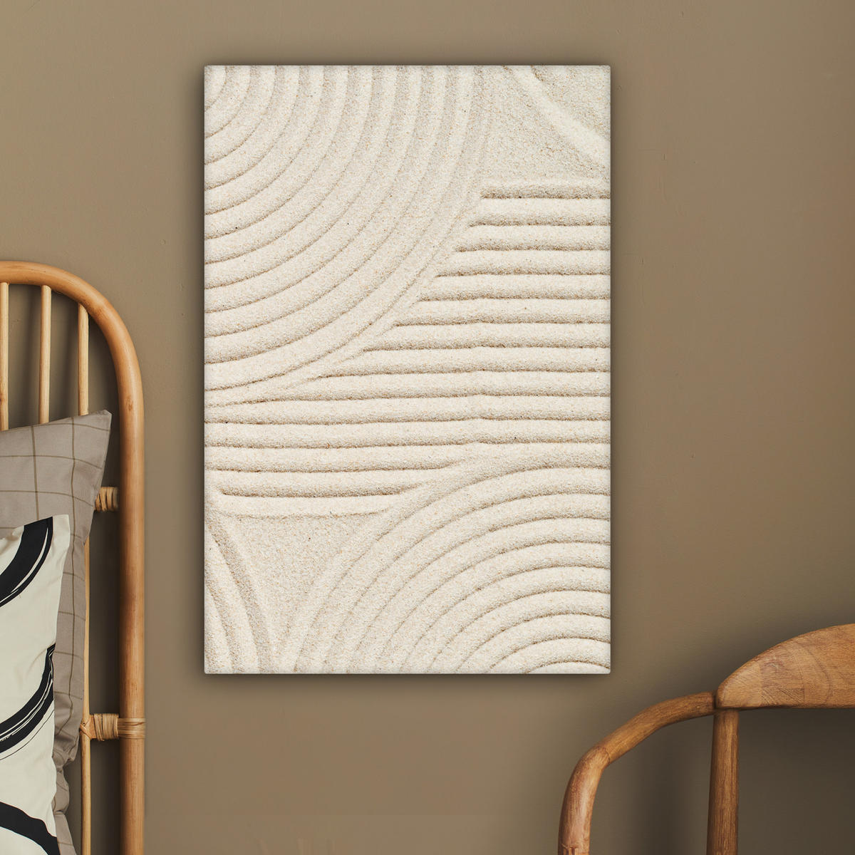 LEINWANDBILD Muster - Abstrakt - Weiß 40x60 cm - Beige, Textil (40/60cm) - MuchoWow