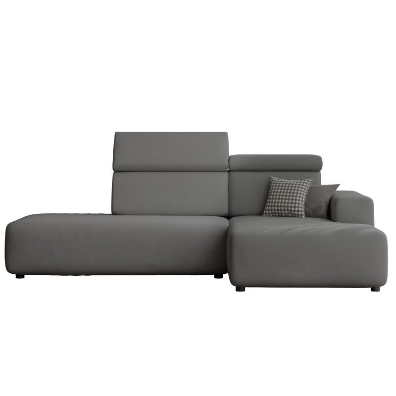 ECKSOFA RICO Rechts, Stoff Dunkelgrau - Dunkelgrau, Textil (260/186cm) - Idohome