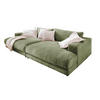 BIG SOFA XL MADELINE Grün Cord - Schwarz/Grün, Kunststoff/Textil (290/85/190cm) - KAWOLA