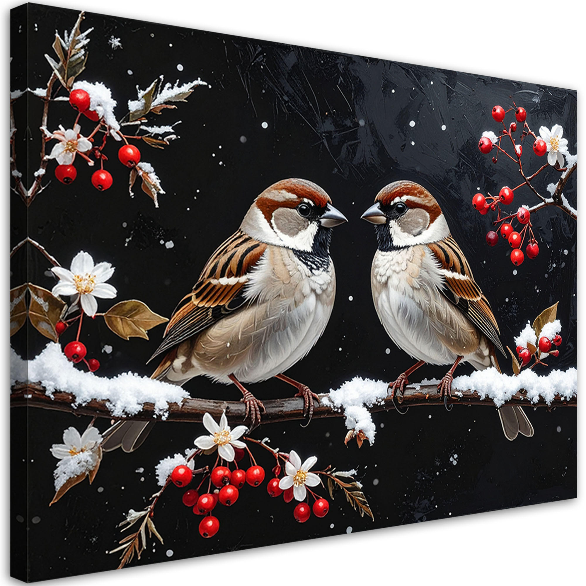 Feeby Leinwandbild Schwarz 90x60 cm