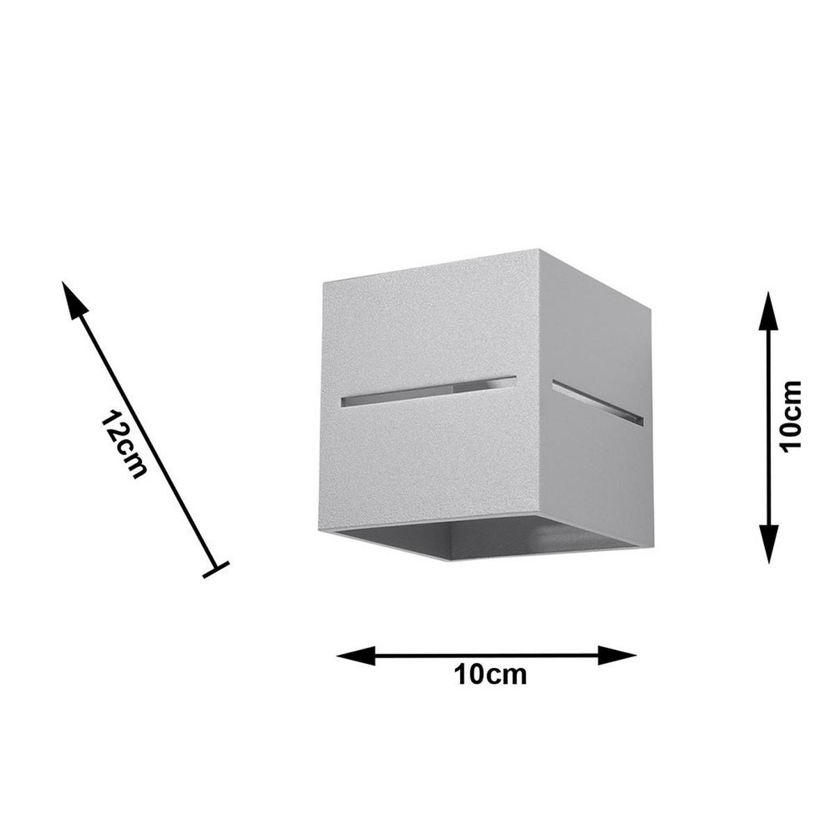 WANDLEUCHTE Aluminium Grau Up & Down - Grau, Metall (10/12/10cm)