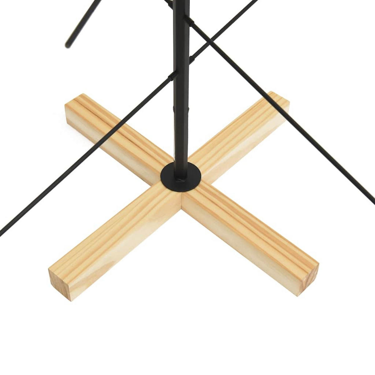 WEIHNACHTSBAUM Metall Mit Holzständer Schwarz 120 Cm - Schwarz, Metall (120cm) - vidaXL