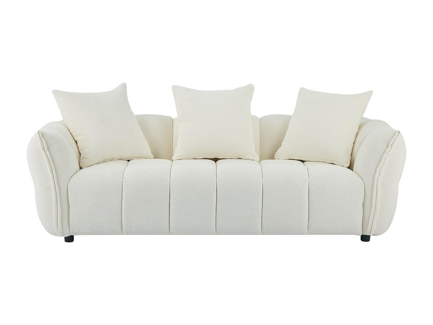 SOFA - 3 Personen - stoff - gebrochenes weiß Kimaca - Weiß, Textil (217/69/96cm) - Vente-Unique