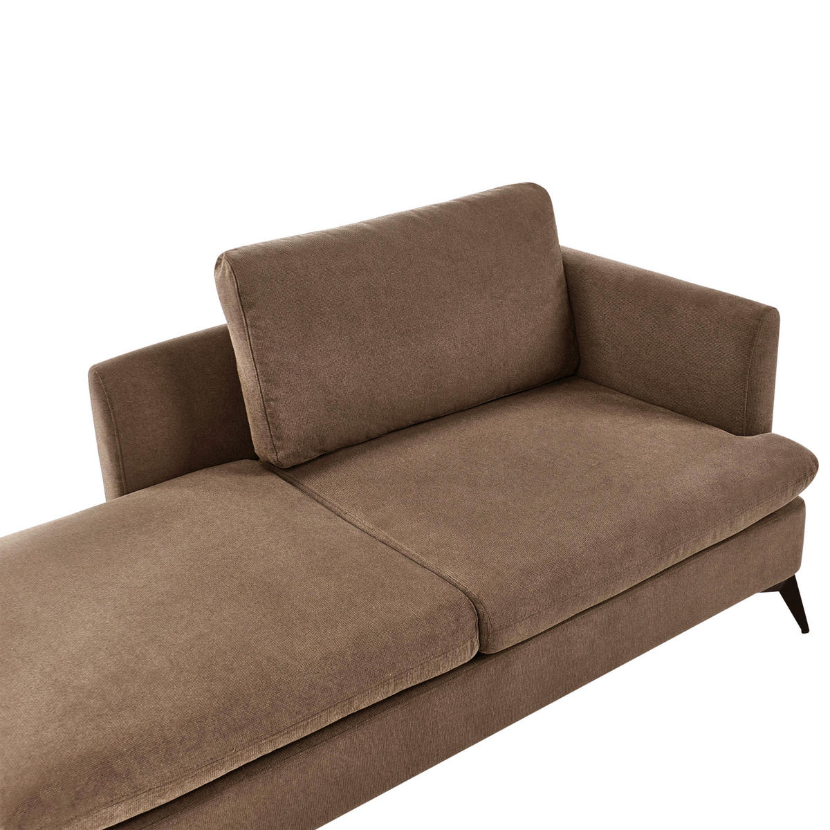 ČALOUNĚNÉ LEHÁTKO CHAISE LONGUE PRAVOSTRANNÉ Látka Hnědé Sievoz - černá/hnědá, textil (155/84/85cm) - Beliani