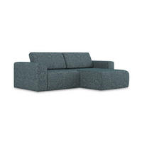 ECKSOFA Rechts Strukturstoff Stoff Blau - Blau/Blaugrau, Kunststoff/Textil (224/167cm) - Makamii