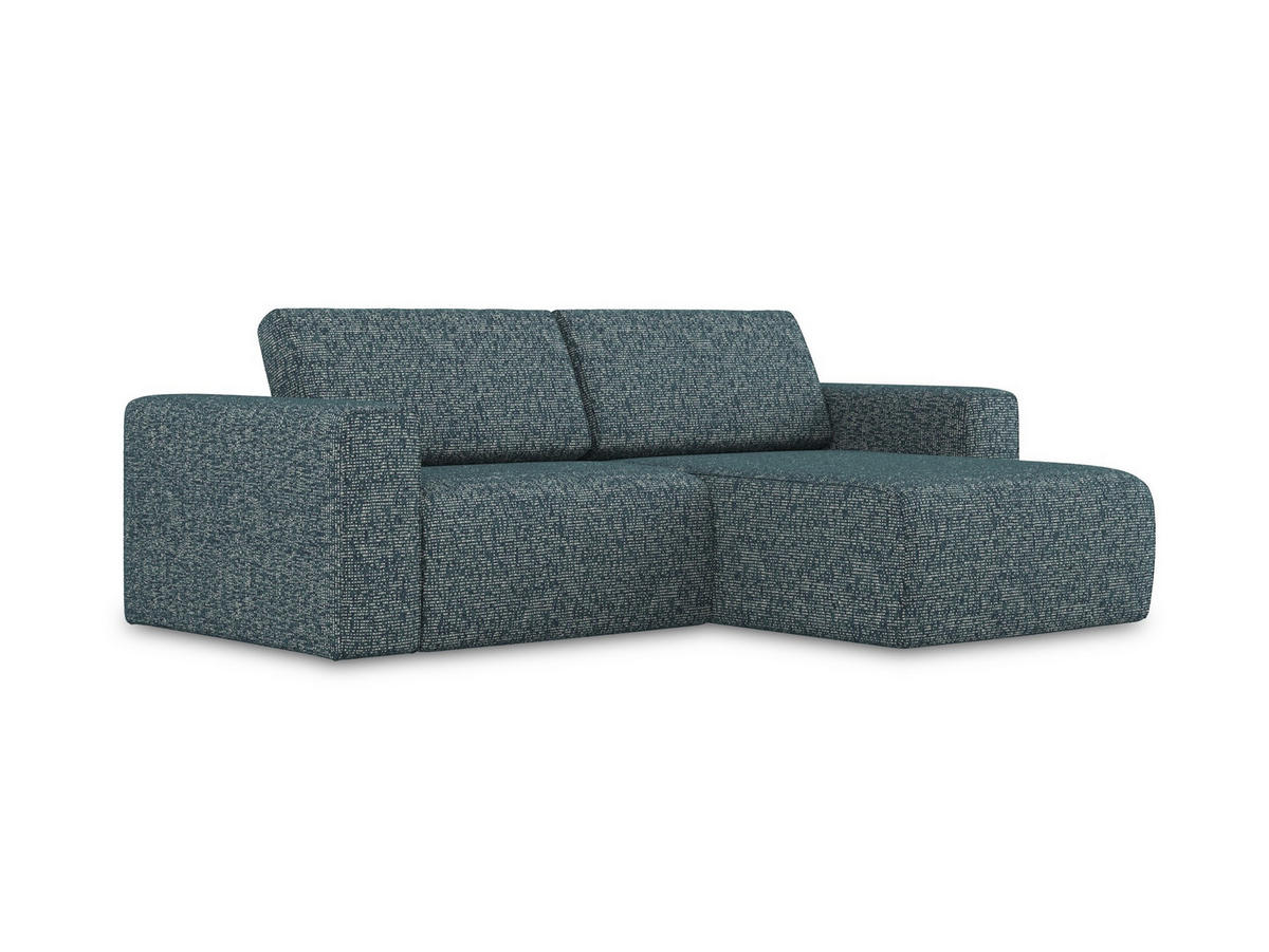 ECKSOFA Rechts Strukturstoff Stoff Blau - Blau/Blaugrau, Kunststoff/Textil (224/167cm) - Makamii