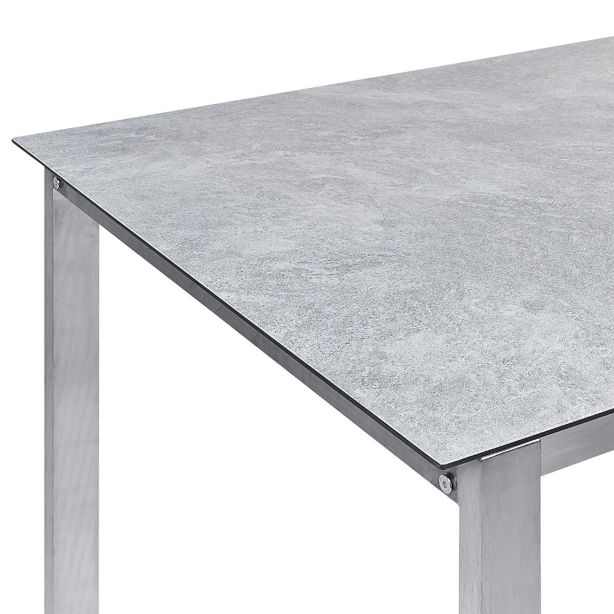 GARTENMÖBEL SET 6-Sitzer Keramik-Glas Textil grau Cosoleto/Grosseto - Silberfarben/Grau, Glas - Beliani
