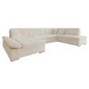 ECKSOFA Bergen Premium, Seite: Links - Silberfarben/Naturfarben, Holz/Textil (345/76/205cm) - MIRJAN24