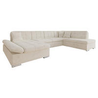 ECKSOFA Bergen Premium, Seite: Links - Silberfarben/Naturfarben, Holz/Textil (345/76/205cm) - MIRJAN24