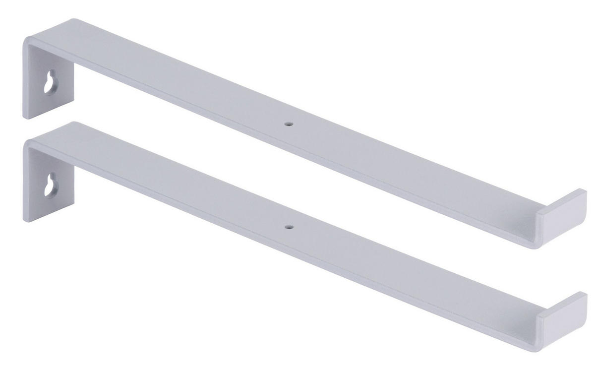 REGALTRÄGER als 2er Set Ben, Stahl in verschiedenen Trendfarben und Größen - Grau, Metall (3/6.2/20.9cm) - Alberts
