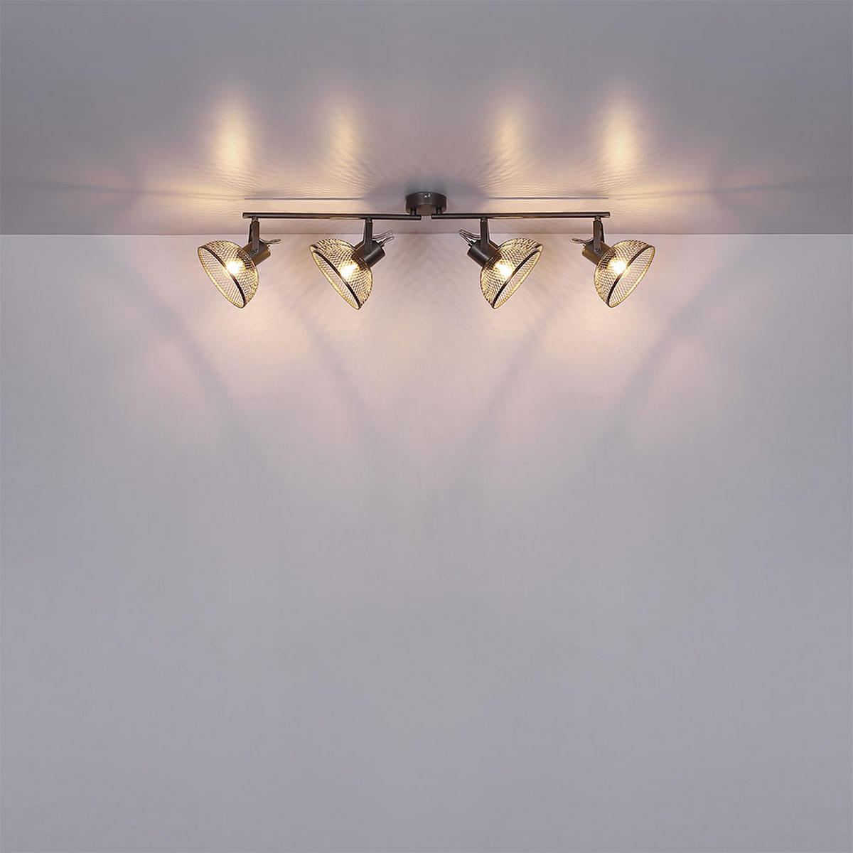 DECKENLEUCHTE MONIGA Anthrazit Geflecht - Anthrazit, Metall (93.6/16/20.8cm) - Globo Lighting