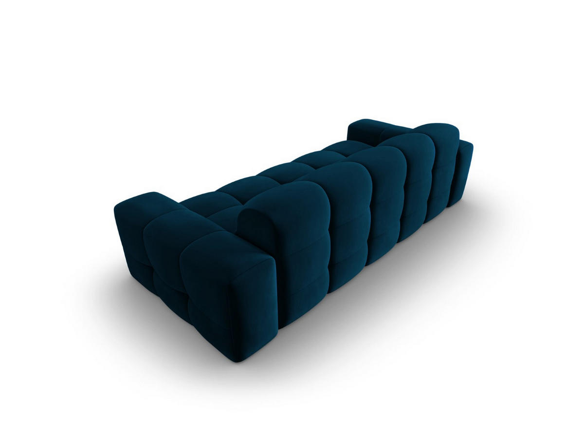 SOFA Kendal aus Samt marineblau 3 Sitzplätze - Blau, Textil (103/79/222cm) - Micadoni