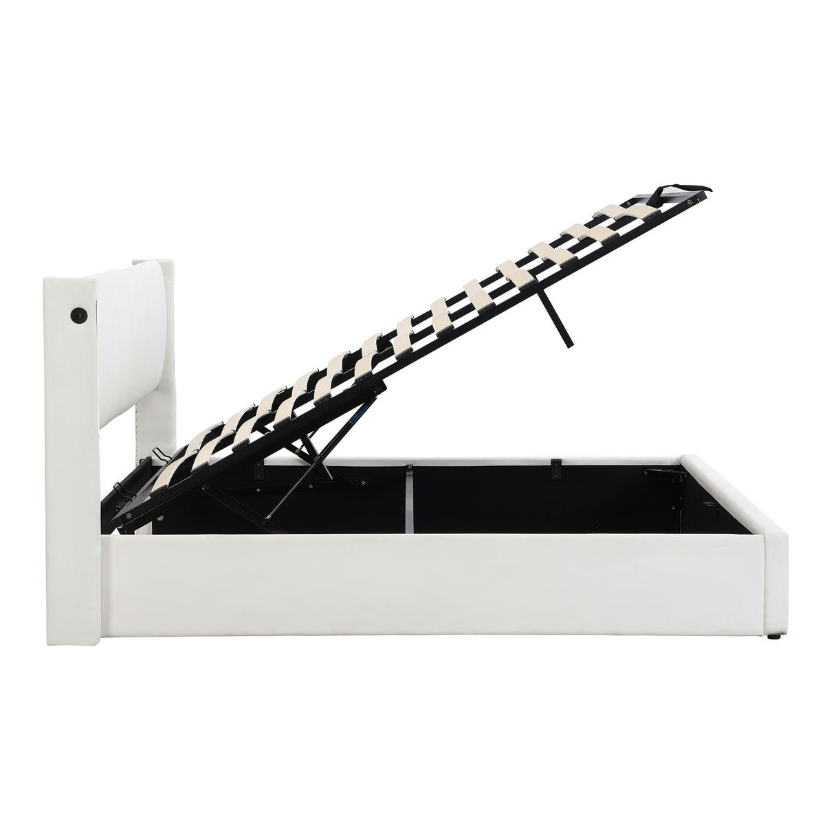 POLSTERBETT Weiß King Size 207/160/103 cm - Weiß, Holzwerkstoff/Metall - Urban Meuble