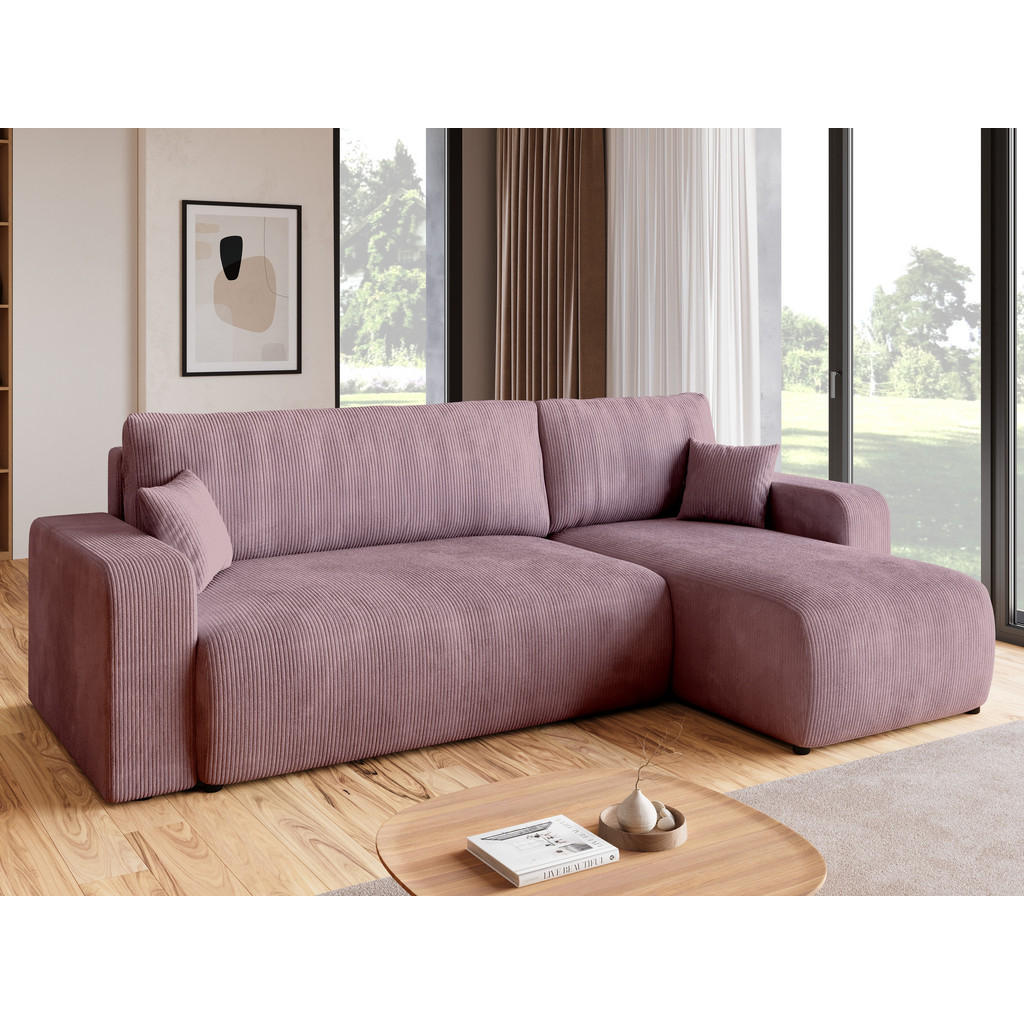 Thumbnail - Bromarkt Ecksofa, Rosa, Textil, 3-Sitzer, L-Form, 244x148 cm, Wohnzimmer, Sofas & Couches, Wohnlandschaften, Ecksofas