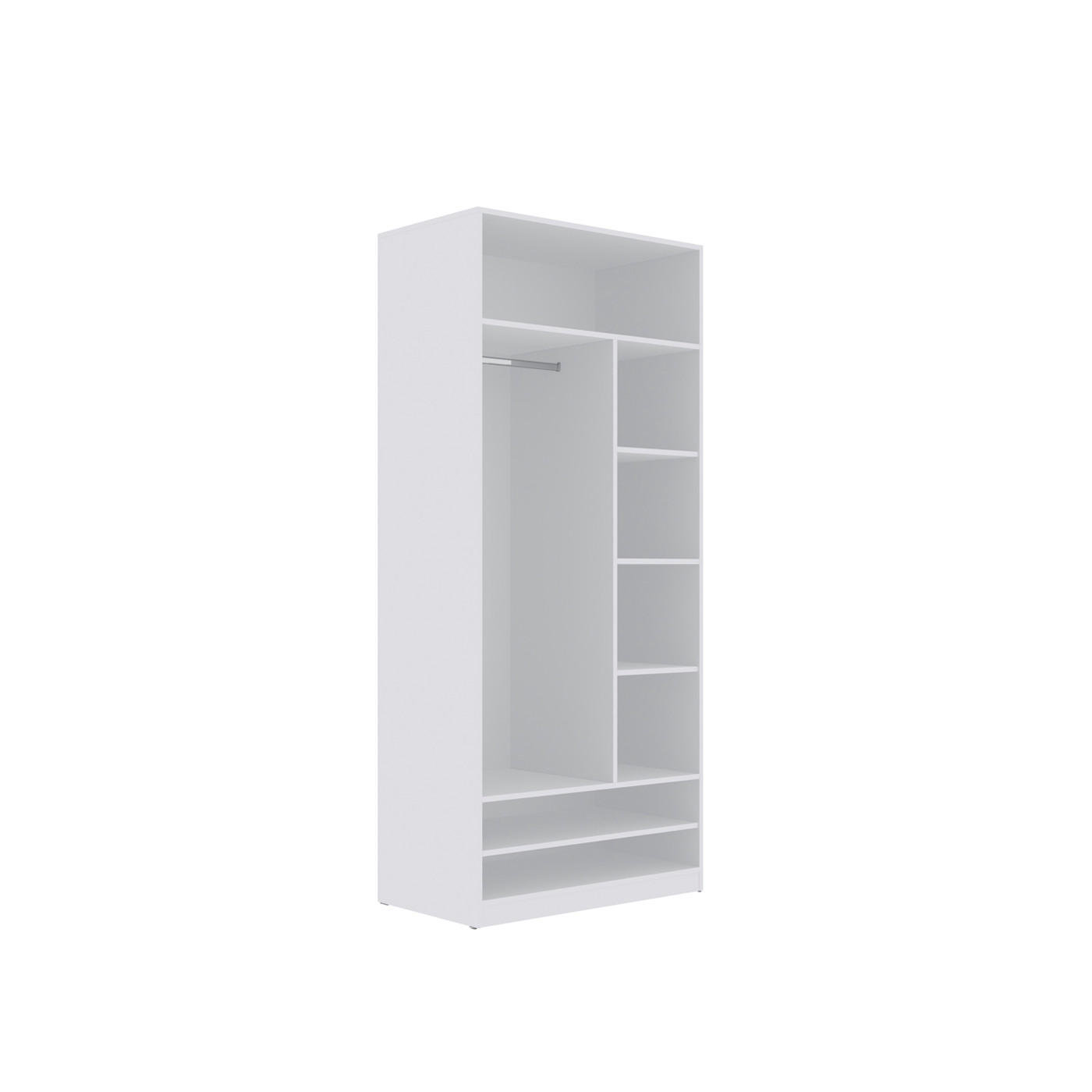 GARDEROBENSCHRANK OFFEN TRES 02 Weiß 90/206/51 CM - Weiß, Holzwerkstoff (90/206/51cm) - Marmex Möbel
